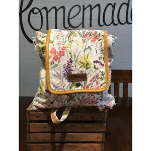 BOHO Vibrant Upcycled FLORAL Design MYRA Sustainable Fashion Backpack SWEET!